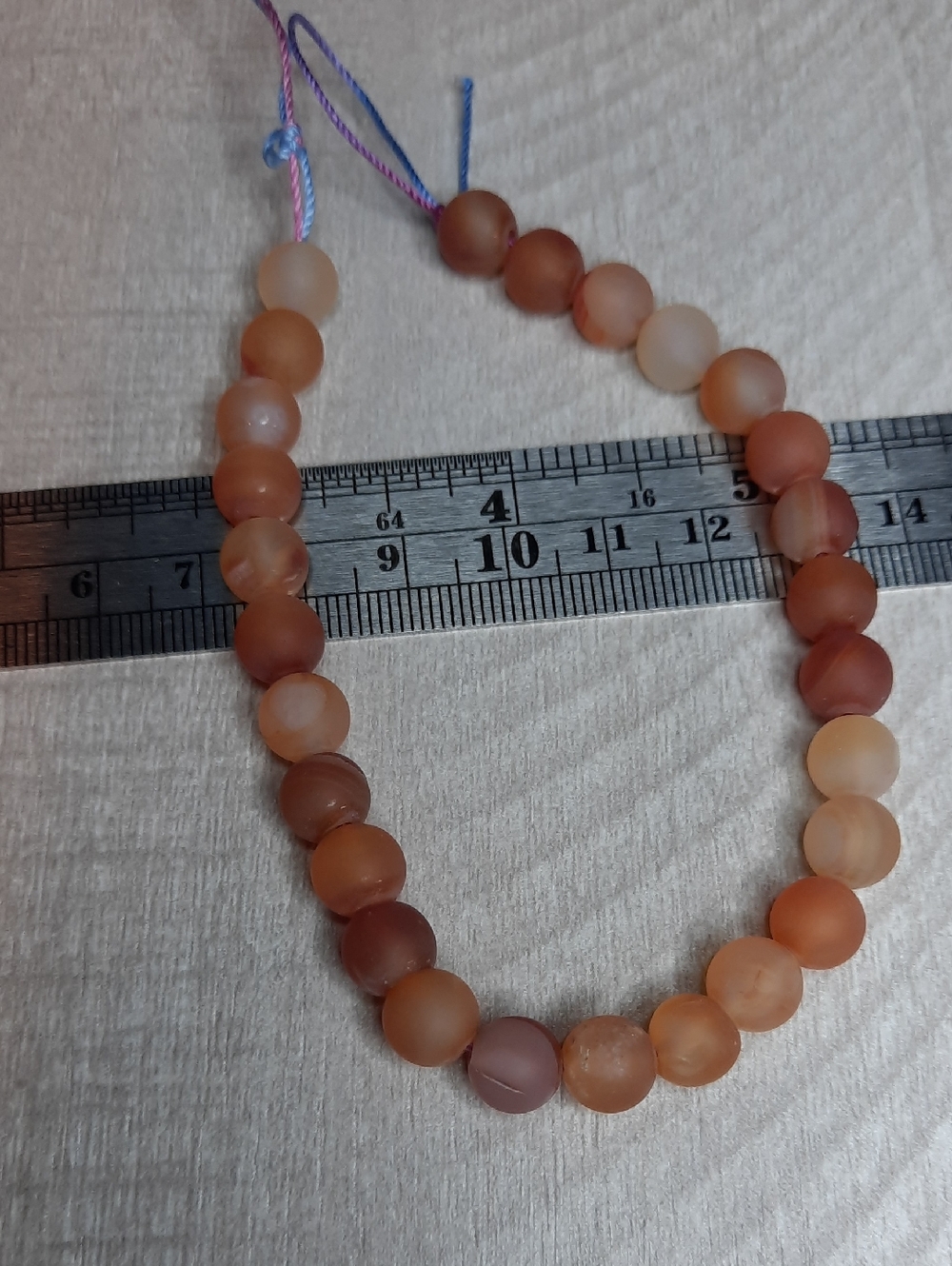 8mm Matte Carnelian Round Bead Strand - 8" #14 - Picture 4 of 4